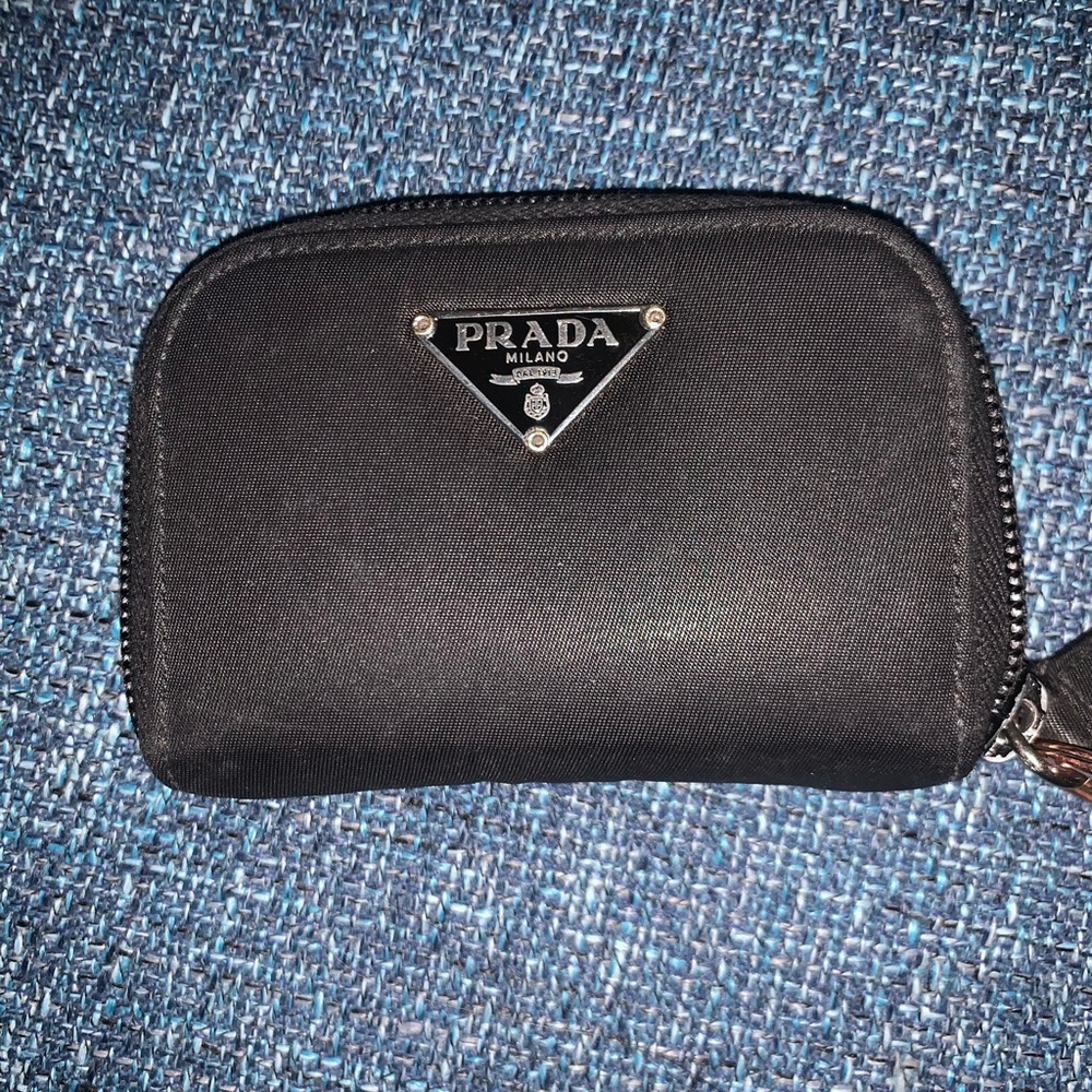 Prada mini nylon coin purse